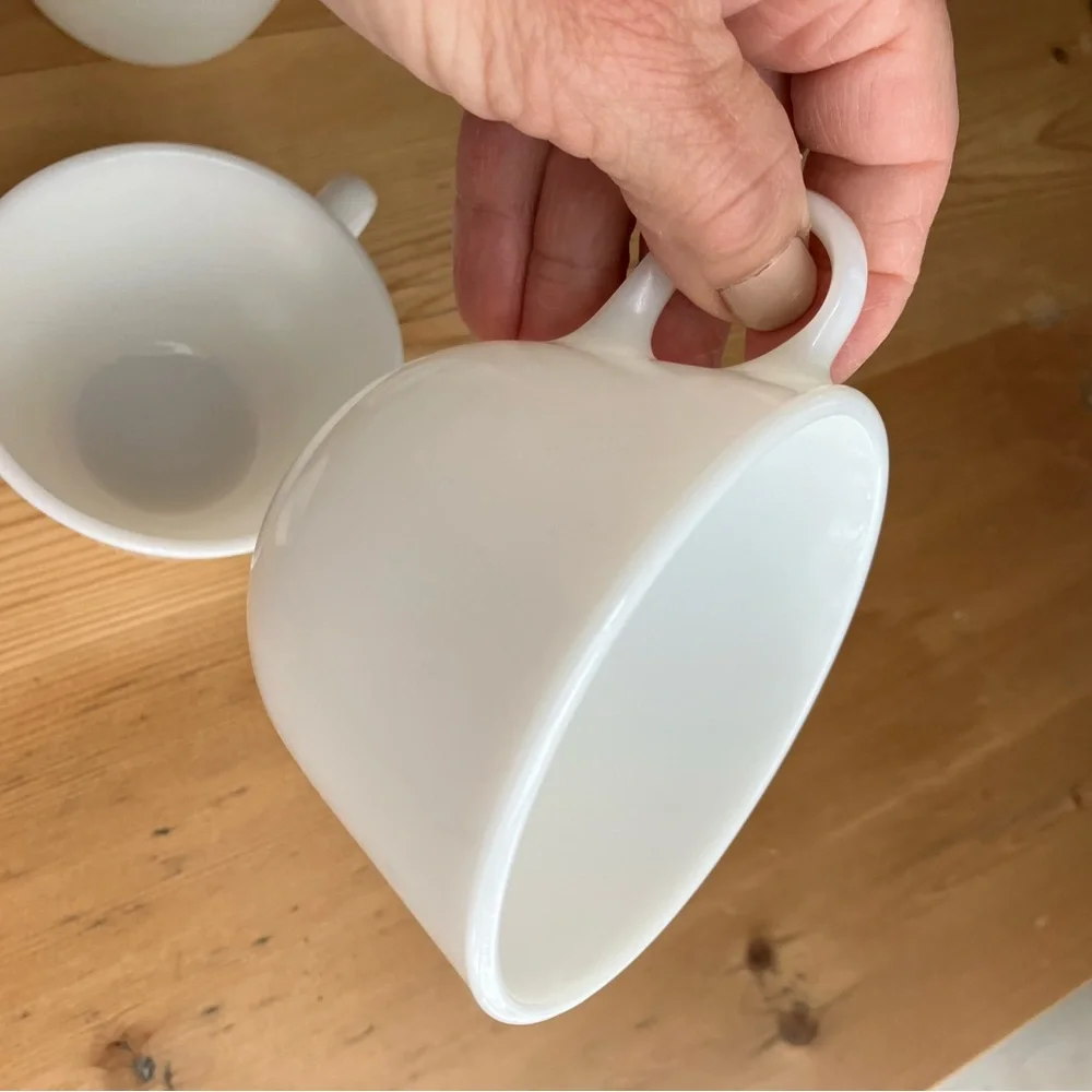 Vintage Corning Pyrex 8 ounce C-Handle Tea Cups or Coffee Cups Set of Four